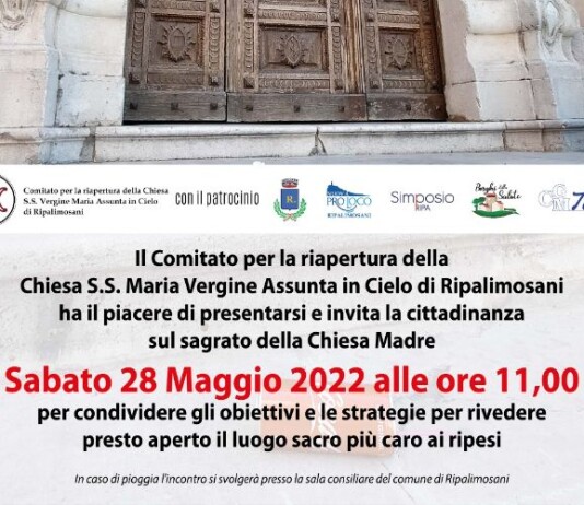 Ripalimosani, incontro per la riapertura della chiesa madre